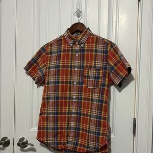 Men's Plaid Short Sleeve Shirt - Multicolor